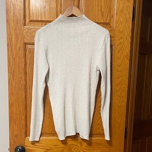 Athleta Beige Ribbed Knit Top